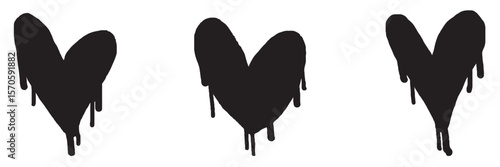 Spray Painted Graffiti heart icon Sprayed isolated with a white background. graffiti love icon with over spray in black over white. Vector illustration