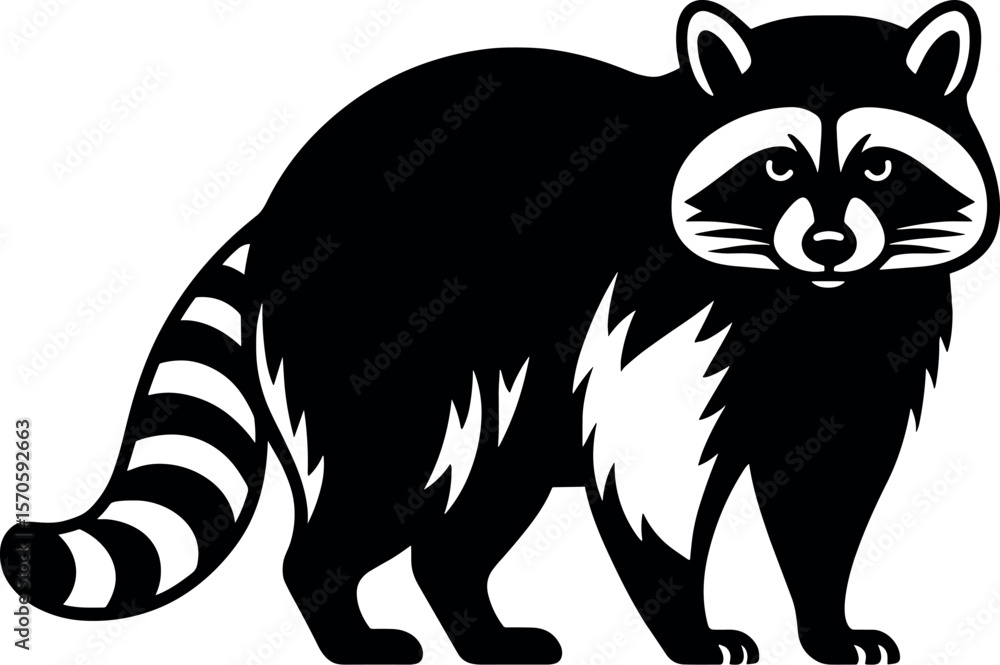 Obraz premium Raccoon vector silhouette design