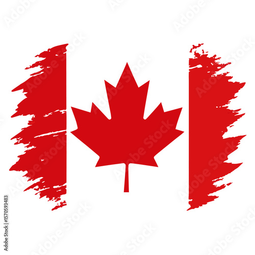 Canadian Flag: A stylized image of the Canadian flag, featuring the iconic maple leaf emblem set against a red and white backdrop, evoking patriotism and national pride.