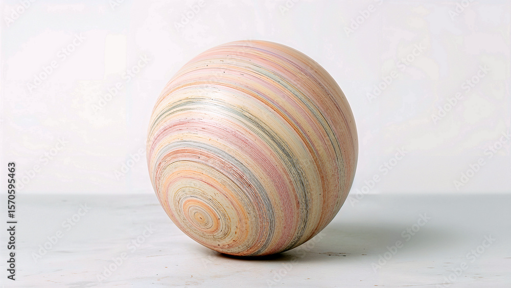 Fototapeta premium Vibrant swirled sphere on elegant marble surface