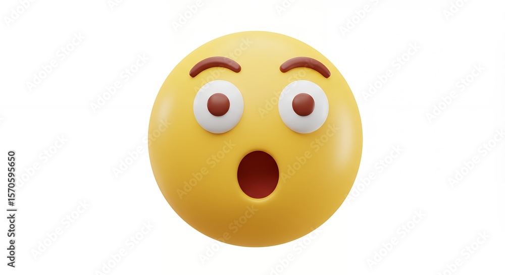 Fototapeta premium Surprised yellow emoji