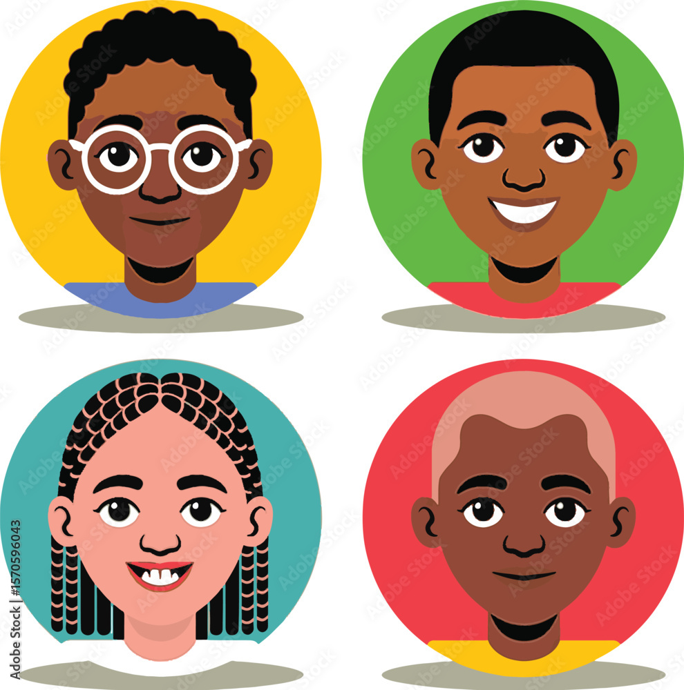 Diverse people portraits smiling happy faces vector Diverse people portraits smiling happy faces vector