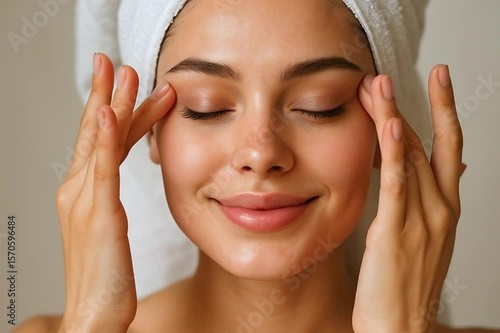 young woman with facial mask