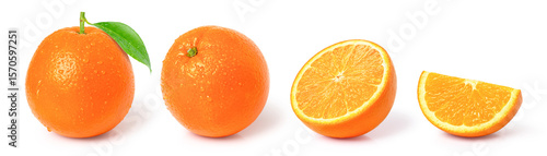 Photography orange fruit on transparent background