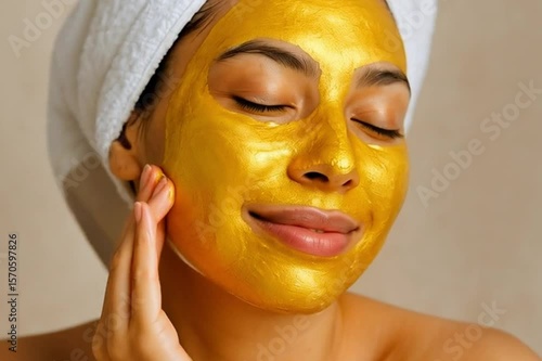 young woman with facial mask
