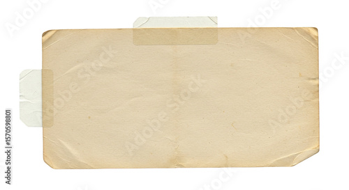 Vintage Paper Card Frame with Tape on Transparent Background Image