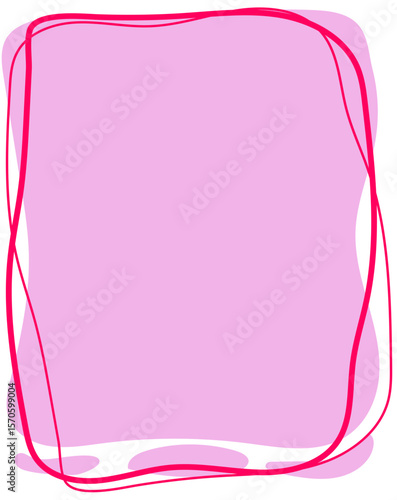 Pink Abstract Board with Red Frame Lines