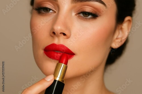 woman applying make up