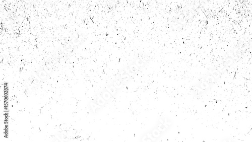 Worn black grunge texture. Dark grainy texture on white background. Dust overlay textured. Grain noise particles. Weathered effect. Torn graininess pattern. Vector illustration
