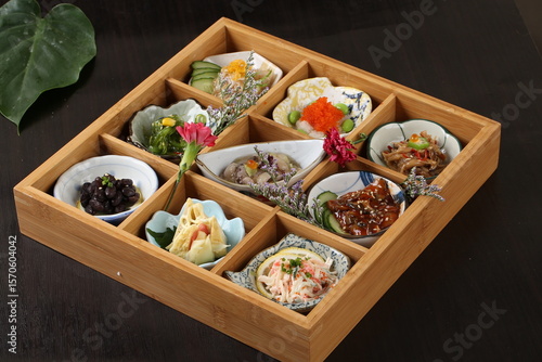 Billede på lærred food, japanese cuisine, delicious, side dishes platter