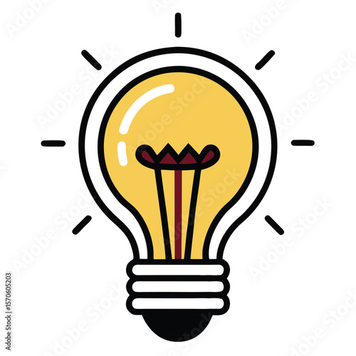 Creative lightbulb symbol for innovation and ideas isolated on white background