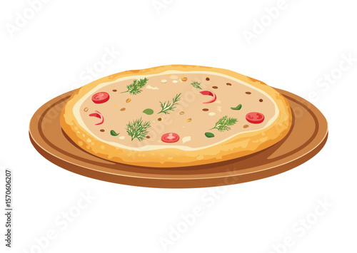 Fresh Baked Bread with Subtle Flavor Accents - Vector Illustration
