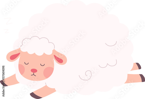 Cartoon sheep sleeping

