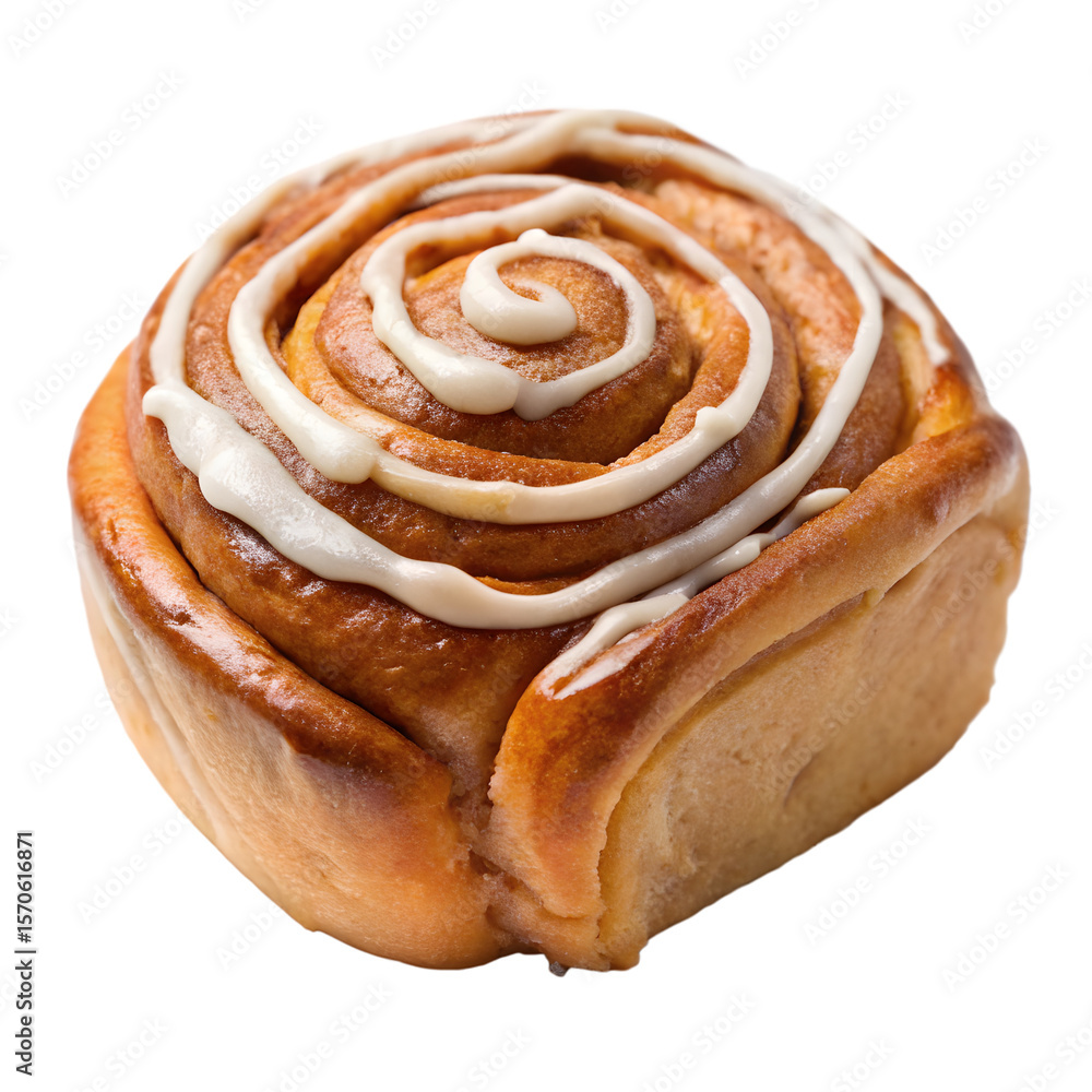Fototapeta premium Cinnamon Bun Loaf on White Background