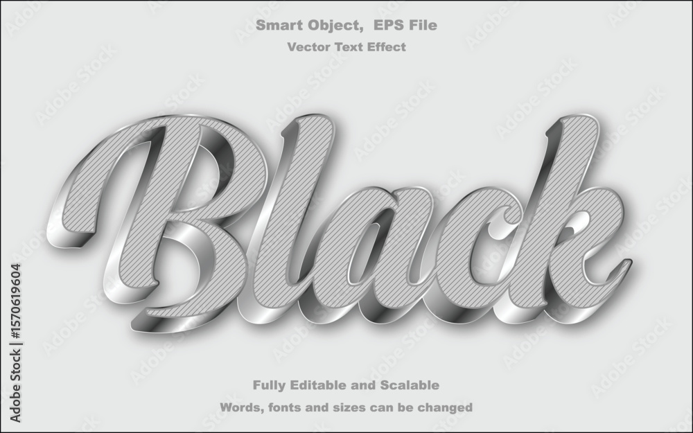 Fototapeta premium Black text effect elegant and powerful dark typography style.