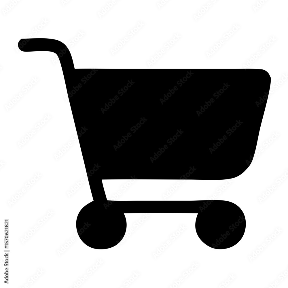 Simple Silhouette Shopping Cart Purchase Retail Commerce Element Icon Simple Silhouette Shopping Cart Purchase Retail Commerce Element Icon