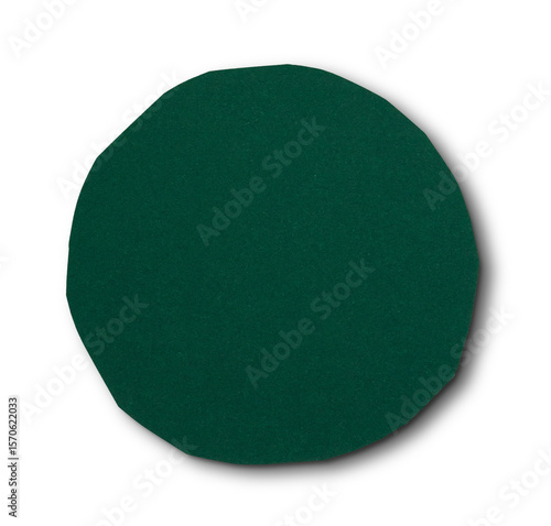 Tableau sur toile dark green paper cut circle shape. document frame. PNG file