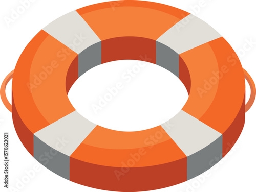 Safety Lifebuoy Realistic 3D with Soft Shadows