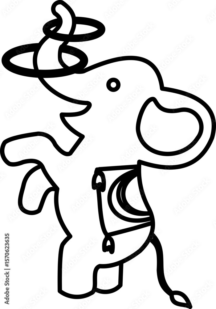 Fototapeta premium Circus Animal Line Style