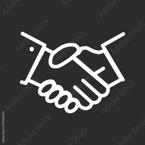 Robot Handshake Icon in black and white background – Human and AI Collaboration color icon, vector illustration