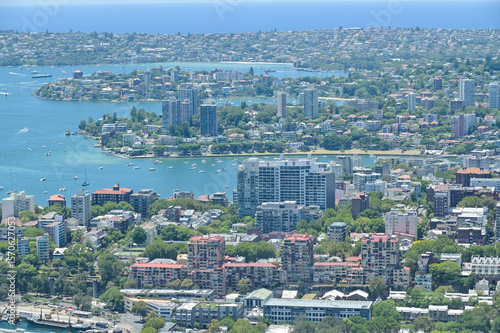 Canvas Print Aerial landscape view of eastern suburbs skyline in Sydney New South Wales Austr