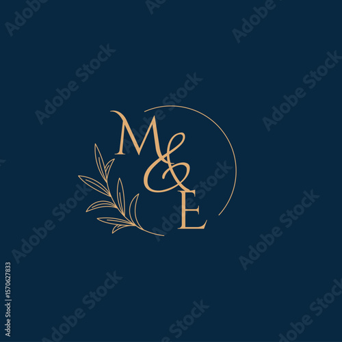 ME Initial Wedding Monogram Logo with Minimalistic Style