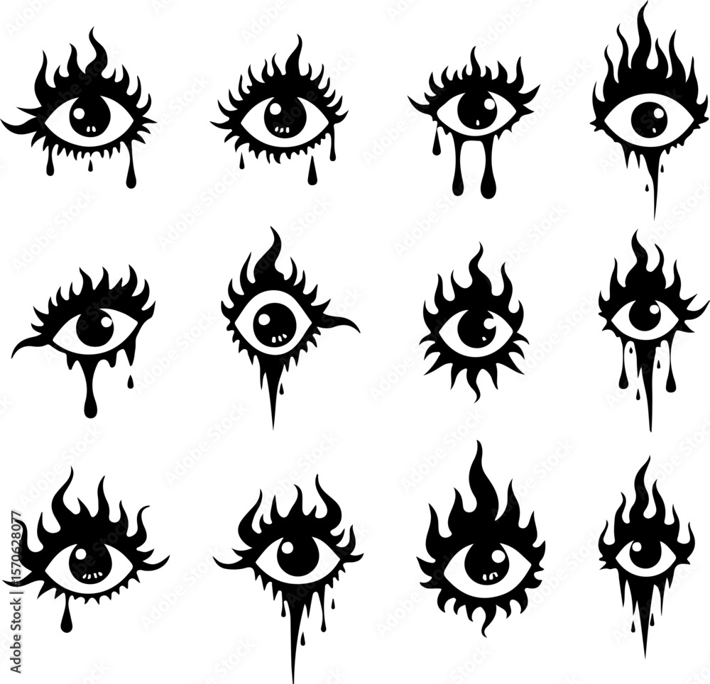 Dripping Evil Eye & Mystical Eye Vector Bundle Dripping Evil Eye & Mystical Eye Vector Bundle