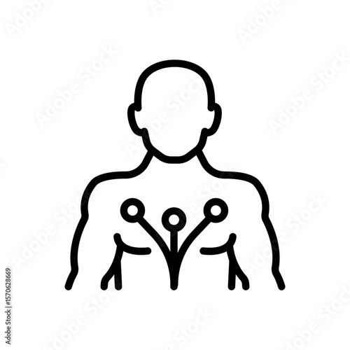 Ecg Screen Vector Outline Icon. Portable ECG Monitor. Dynamic ECG System. Digital Heart Rate Analyzer and Recorder System. Medical symbol isolated on white background.