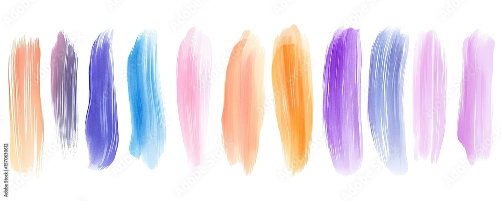 Obraz premium Watercolor blue brush stroke vector on a white