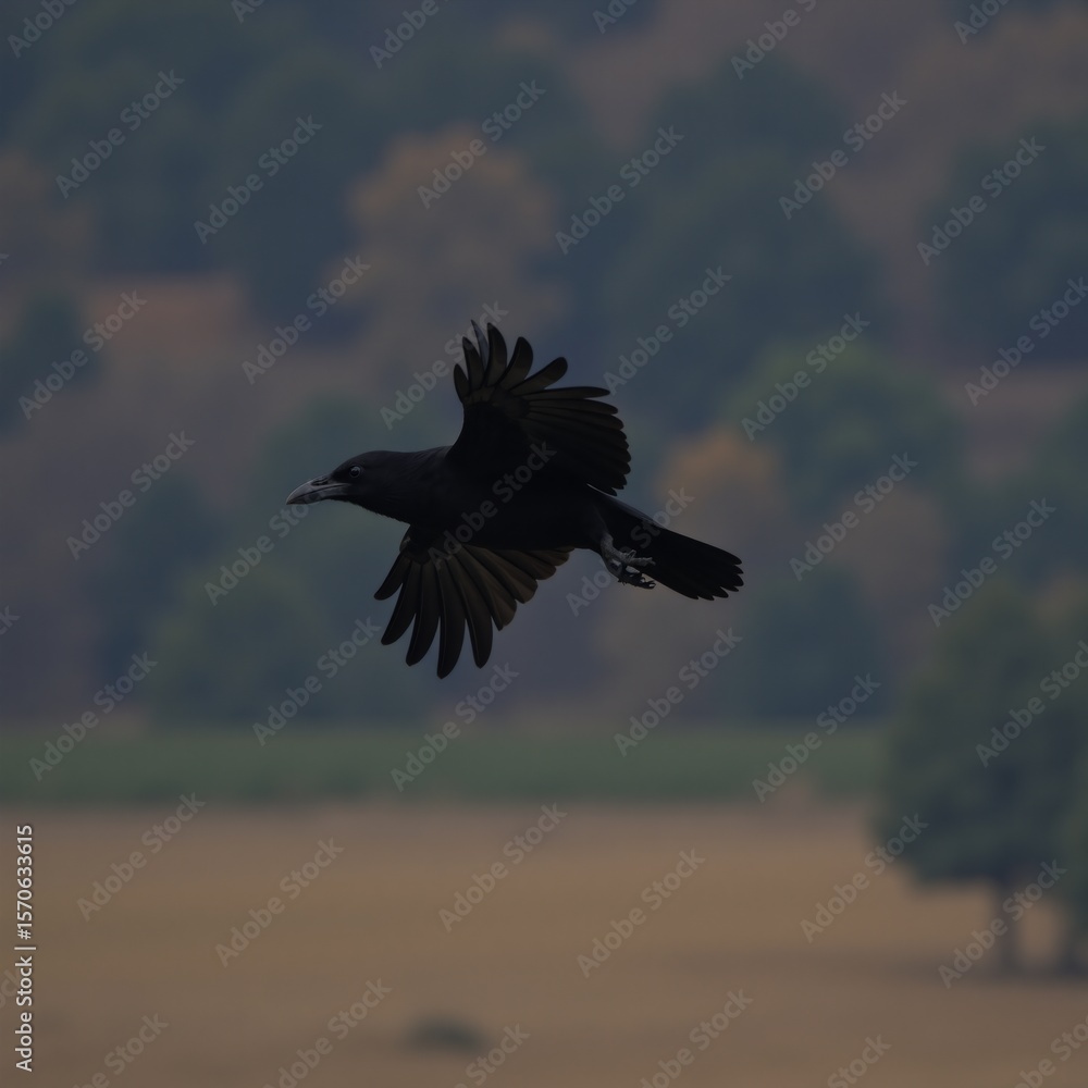 Obraz premium raven crow in flight