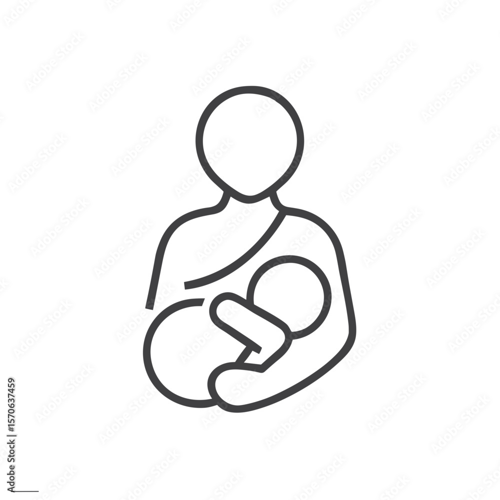 Mom breastfeeding baby icon for parenting blogs, maternal health education, and childcare awareness Mom breastfeeding baby icon for parenting blogs, maternal health education, and childcare awareness