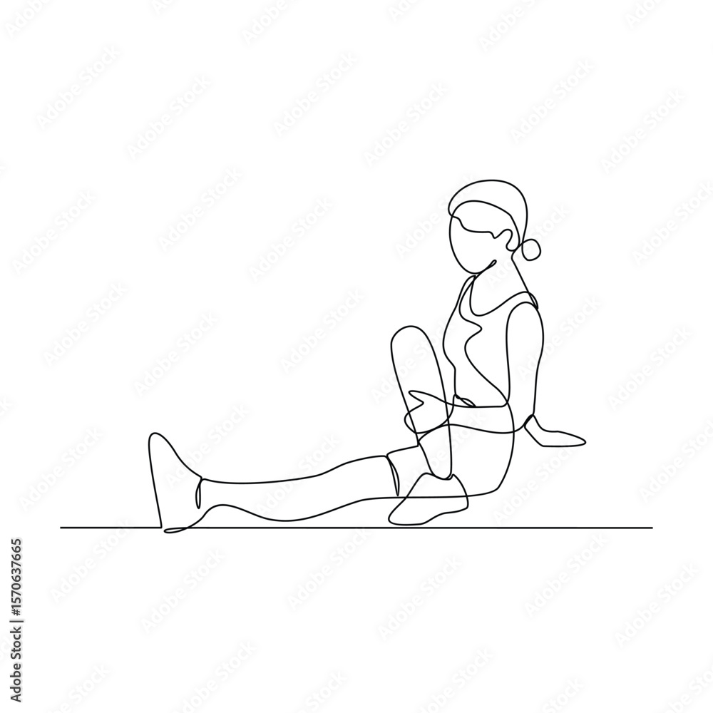 Obraz premium One continuous line drawing of Aerobics illustration. Workout refers to physical exercise or activity performed to improve fitness, strength, or overall health. Sport theme design vector concept.