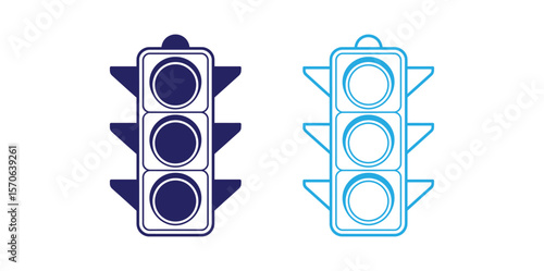 Traffic lights icon set.Traffic light in glyph.Vector traffic light icon. Transportation traffic light symbol icon.Filled semaphore symbol.Traffic lights collection in glyph.Stock vector illustration.