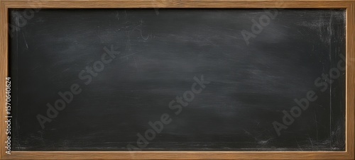 The rustic blackboard with a wooden frame ready for creative expression.