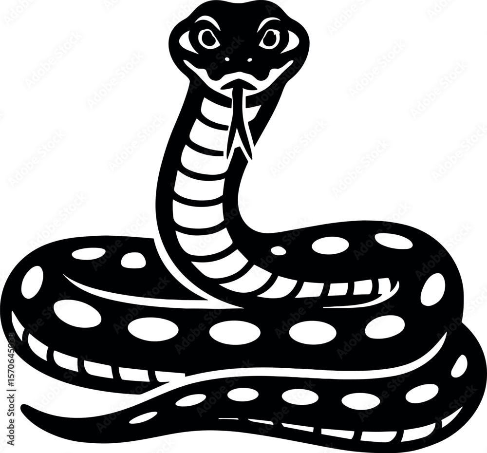 Fototapeta premium Snake vector silhouette design