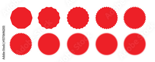 Set of red price sticker, sale or discount sticker, sunburst badges icon.Special offer price tag.Starburst pop art.starburst icon with sparkles. simple shining star symbol.