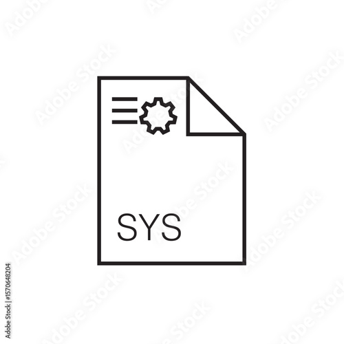sys file extension icon outline editable stroke eps 