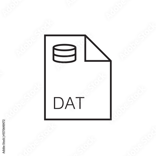 dat file extension icon outline editable stroke eps 