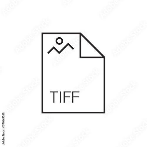 tiff file extension icon outline editable stroke eps