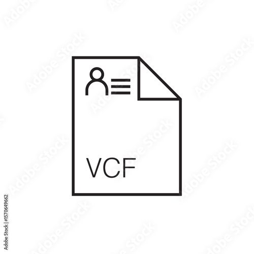 vcf file extension icon outline editable stroke eps 