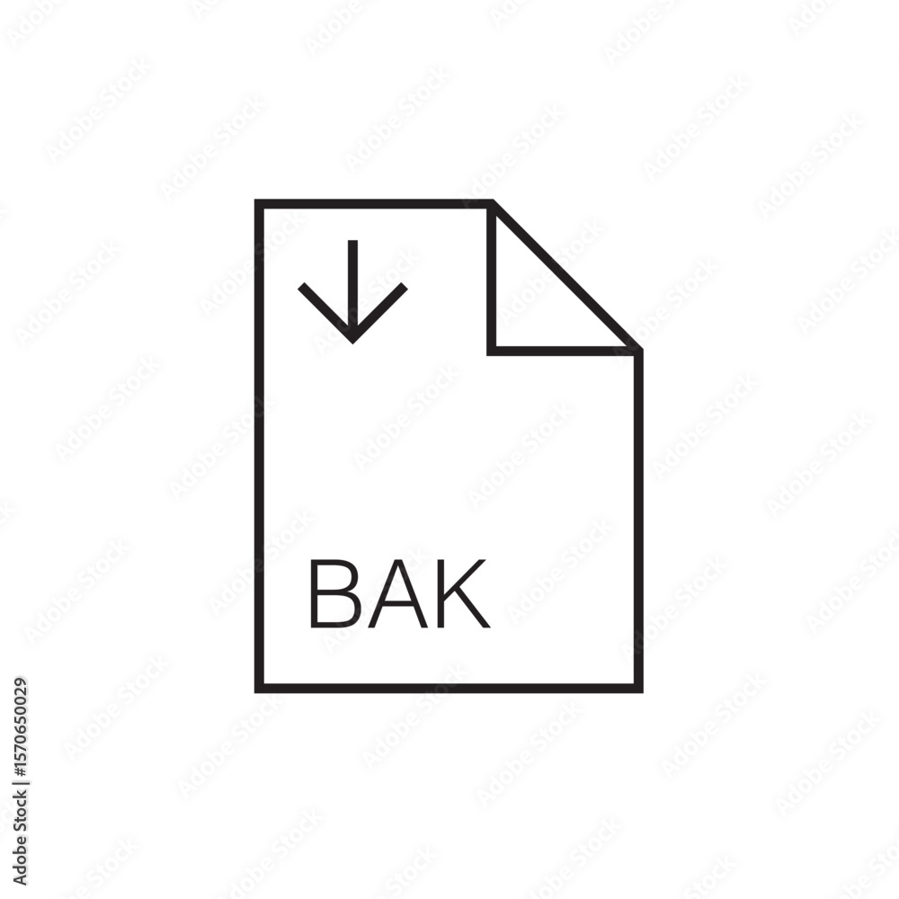 bak file extension icon outline editable stroke eps bak file extension icon outline editable stroke eps