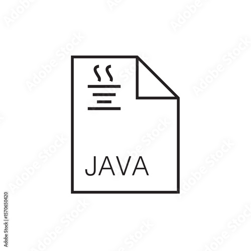 java file extension icon outline editable stroke eps 