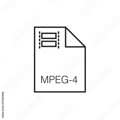 mpeg-4 file extension icon outline editable stroke eps 