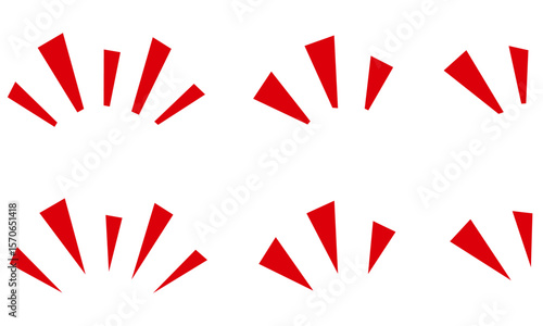 気付きや強調のアイコンイラストセット　赤