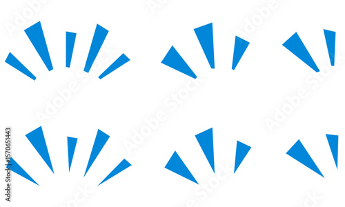 気付きや強調のアイコンイラストセット　ブルー