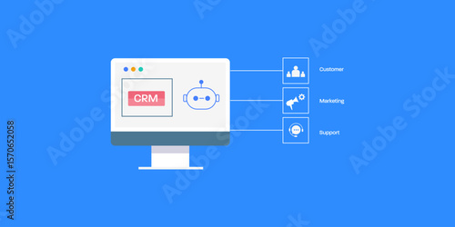 Smart CRM technology streamlining customer engagement and automating marketing and relationship management.
