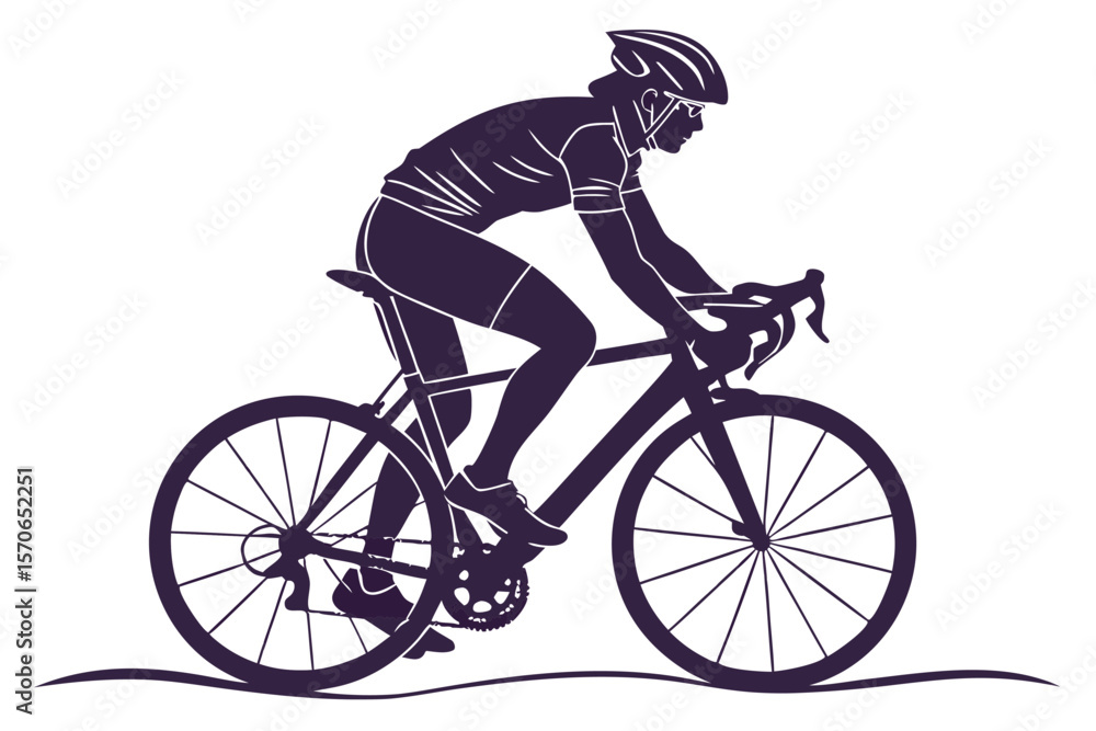 Obraz premium Ride the Wind | Dynamic Cyclist Silhouette Design