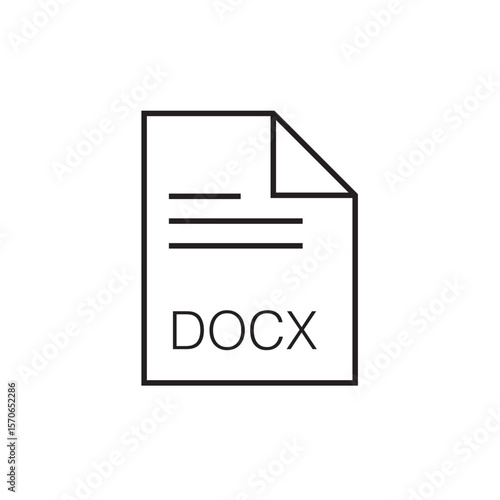 docx file extension icon outline editable stroke eps