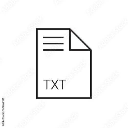 txt file extension icon outline editable stroke eps 