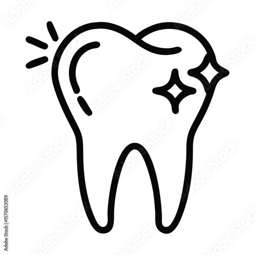 Beautiful tooth icon outline 